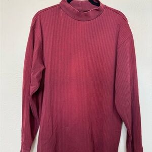 Nike Red Ribbed Long Sleeve Top